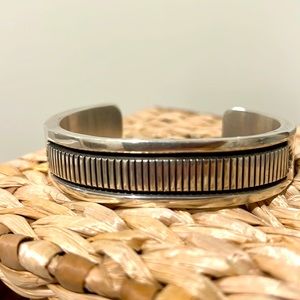 Bruce Morgan sterling cuff bracelet 124g heavy Navajo Native American